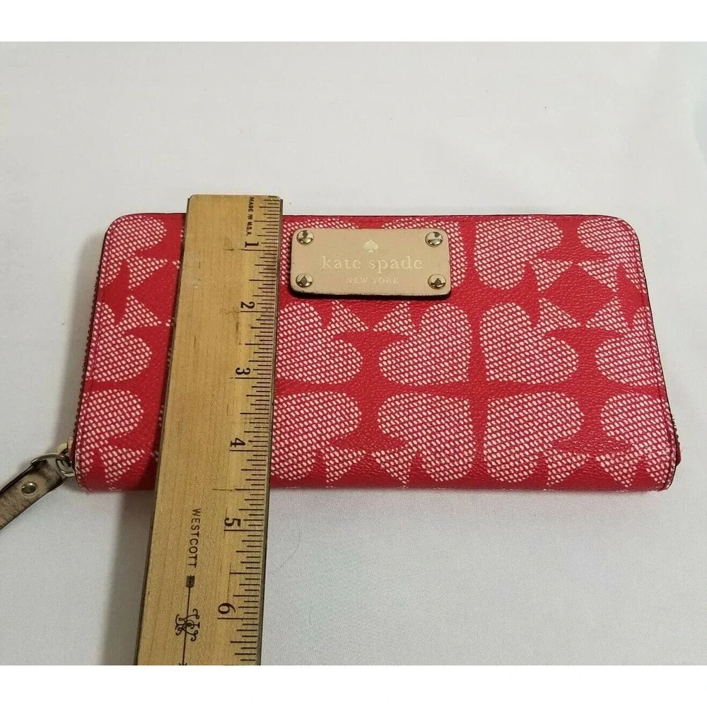 Kate Spade New York Red Saffiano Spade Print 8